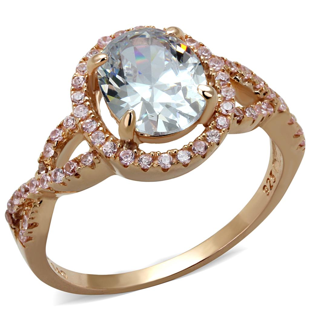 Rose Gold Halo Ring with AAA Grade CZ | CozyCouture® - Stringspeed