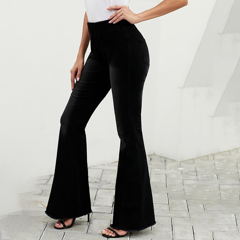 Elastic Band Stretch Casual High Waist Vintage Streetwear Wide Leg | CozyCouture® - Stringspeed