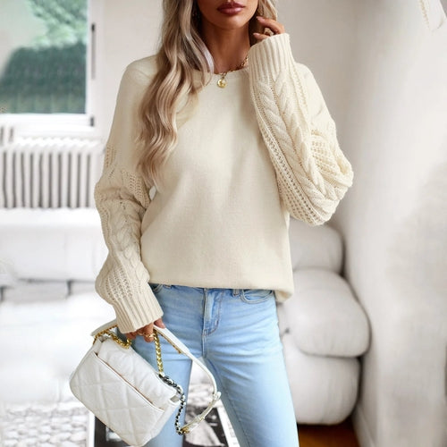 O Neck Long Sleeve Solid Color Knitted Top | CozyCouture® - Stringspeed