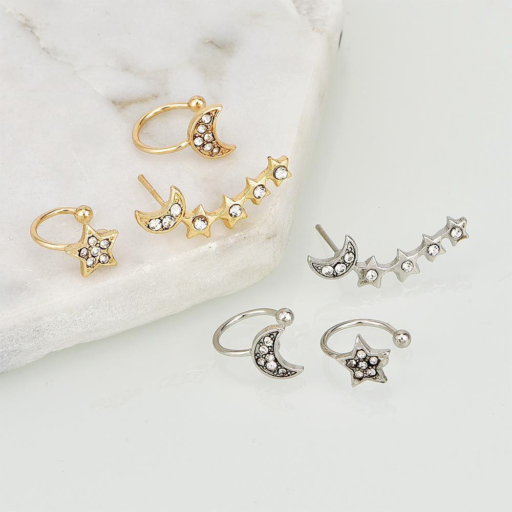 Moon & Star Earring and Cuff Set | CozyCouture® - Stringspeed