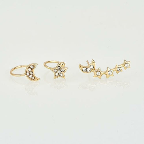 Moon & Star Earring and Cuff Set | CozyCouture® - Stringspeed