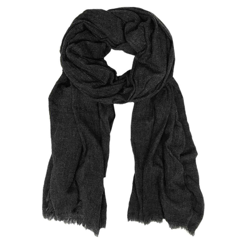 Black Handloom  Cashmere Scarf | CozyCouture® - Stringspeed