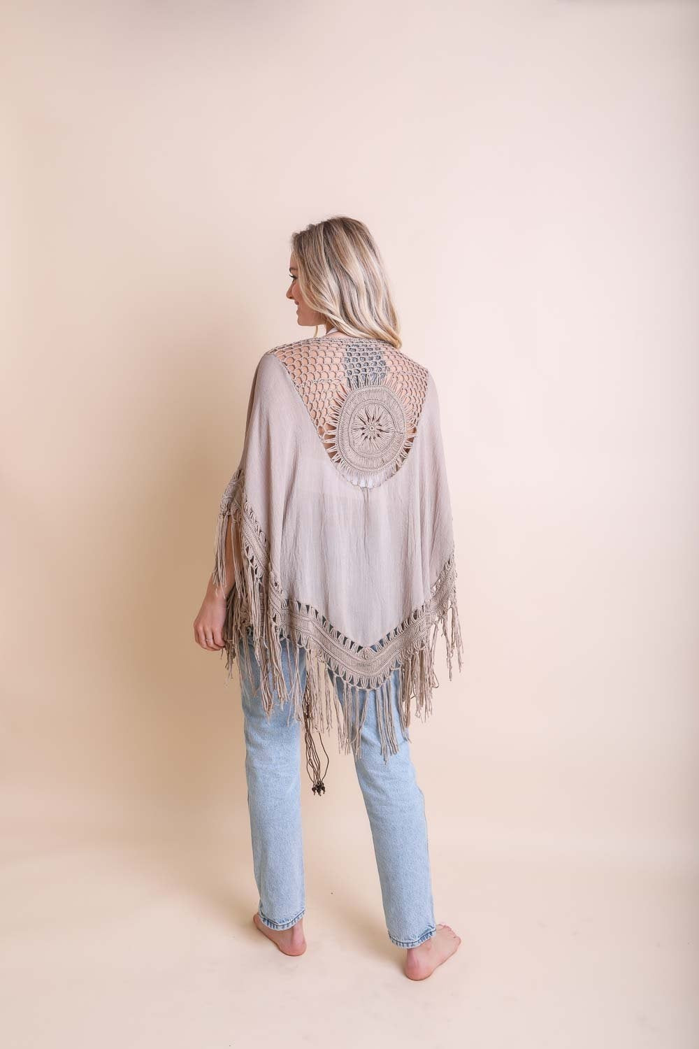 Crochet Medallion Tassel Kimono | CozyCouture® - Stringspeed