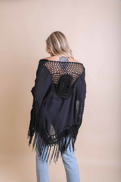 Crochet Medallion Tassel Kimono | CozyCouture® - Stringspeed