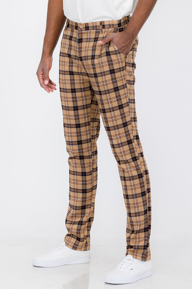 Plaid Slim Fit Trouser Pants | BespokeBrothers® - Stringspeed