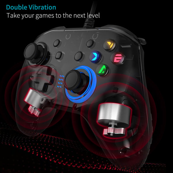 Wired Gaming Controller Joystick Gamepad with Dual-Vibration | TechTonic® - Stringspeed