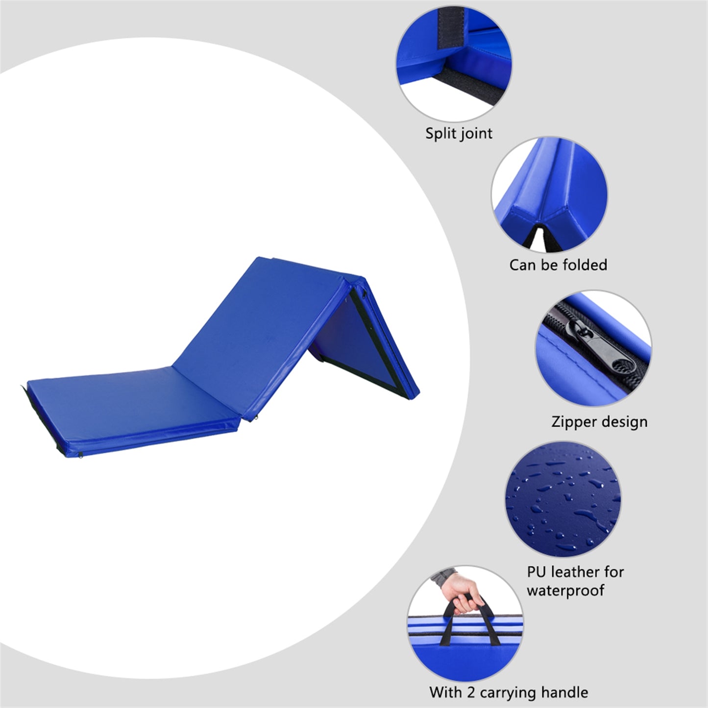 55"x24"x1.2" Tri-fold Gymnastics Yoga Mat with Hand Buckle | ERGOHeal® - Stringspeed