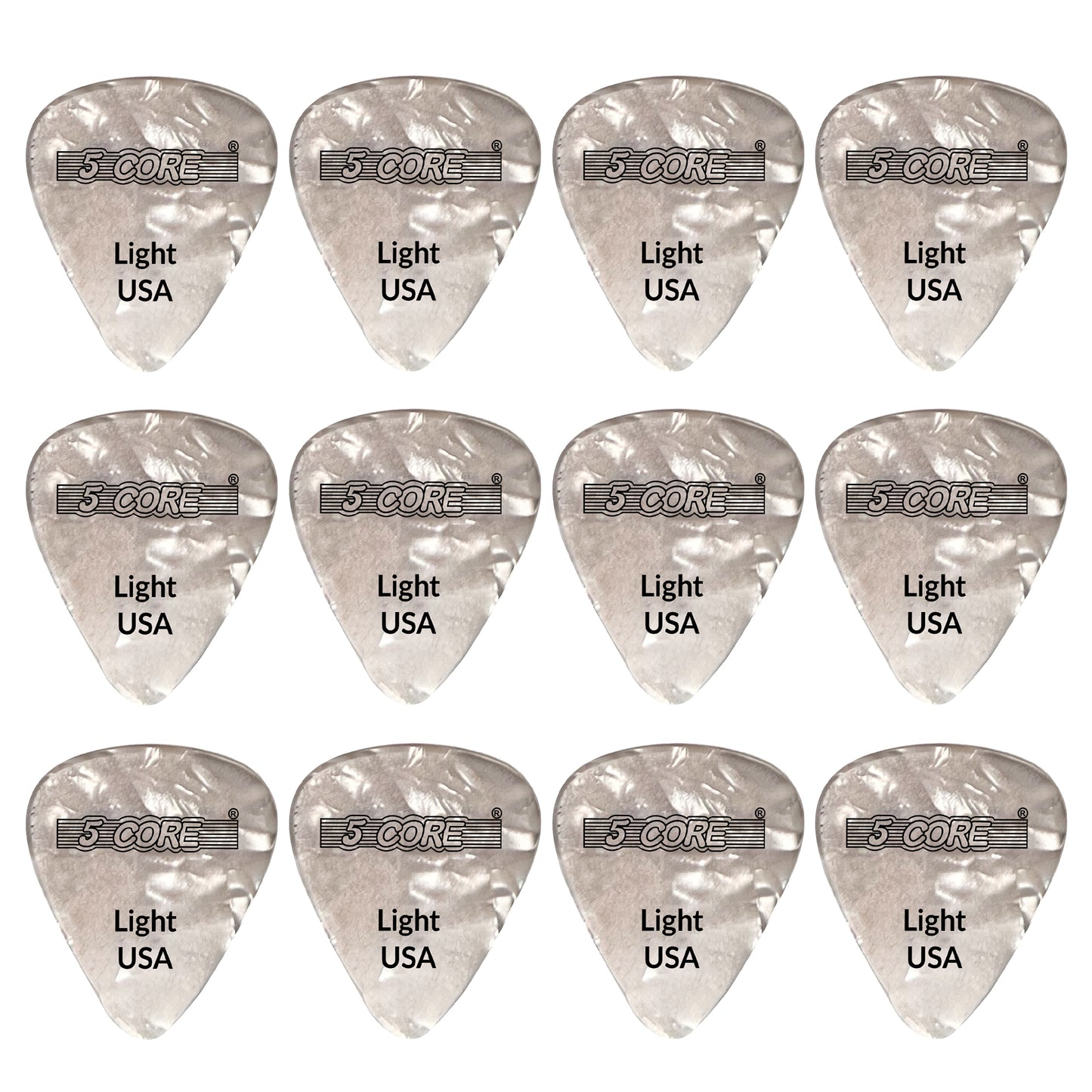 12Pcs Light Gauge Celluloid Picks | EastTone® - Stringspeed