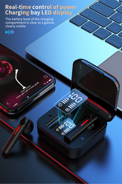 Bluetooth Earphones LED Wireless TWS with Microphone | TechTonic® - Stringspeed