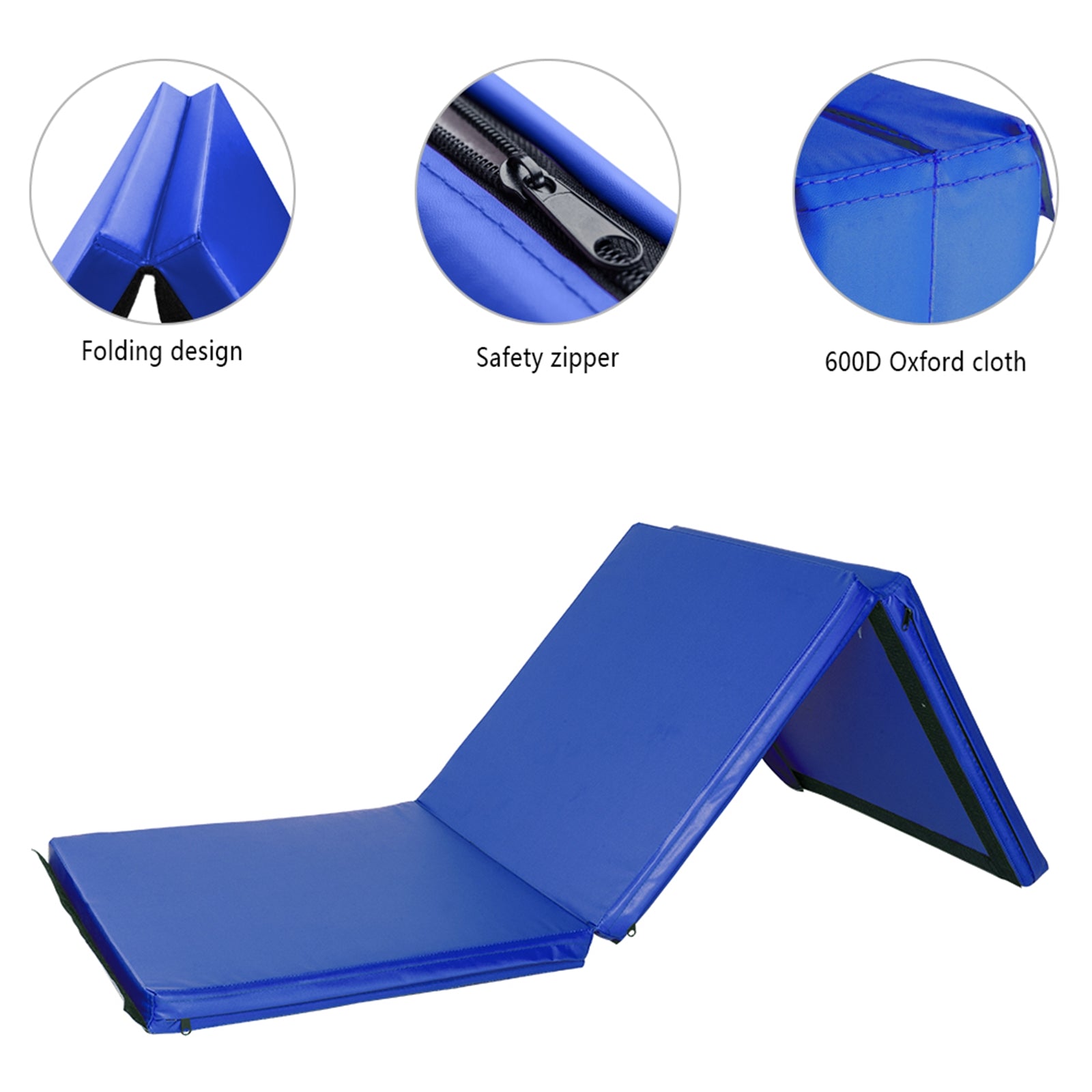 55"x24"x1.2" Tri-fold Gymnastics Yoga Mat with Hand Buckle | ERGOHeal® - Stringspeed