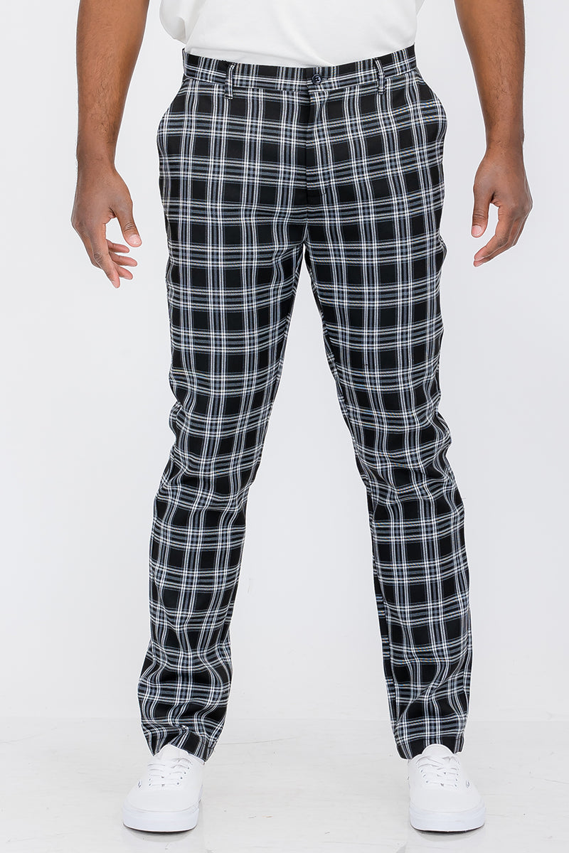 Plaid Slim Fit Trouser Pants | BespokeBrothers® - Stringspeed