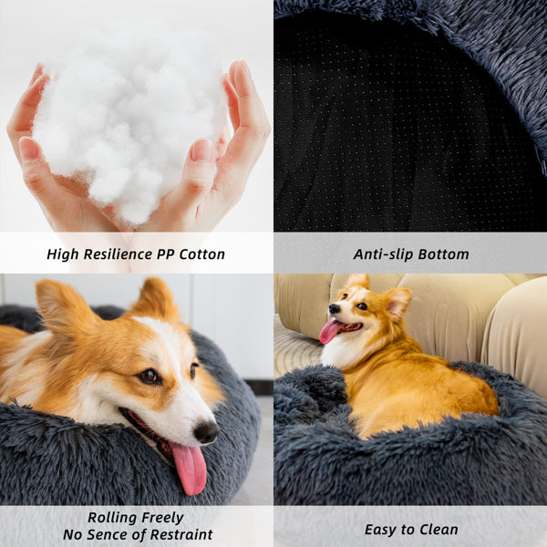 Pet Beds for Cats Dog Bed Washable Anti Anxiety Fluffy Dog Bed | PetPals® - Stringspeed