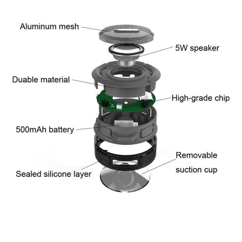 Mini Portable Waterproof Bluetooth Speaker with Suction Cup | TechTonic® - Stringspeed