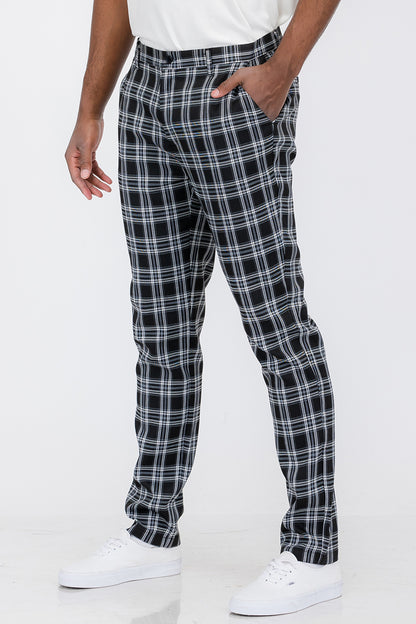 Plaid Slim Fit Trouser Pants | BespokeBrothers® - Stringspeed