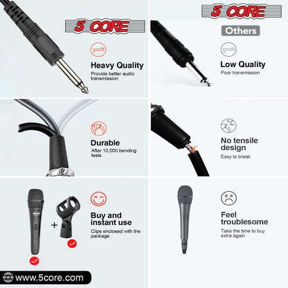 5 Core Professional Dynamic Cardiod Microphone | EastTone® - Stringspeed