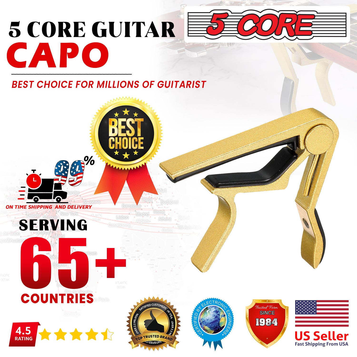 Premium Gold Capo | EastTone® - Stringspeed