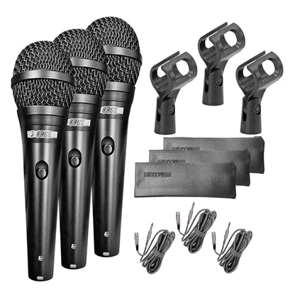 5 Core 3 Pack Dynamic Unidirectional Cardioid Microphone | EastTone® - Stringspeed