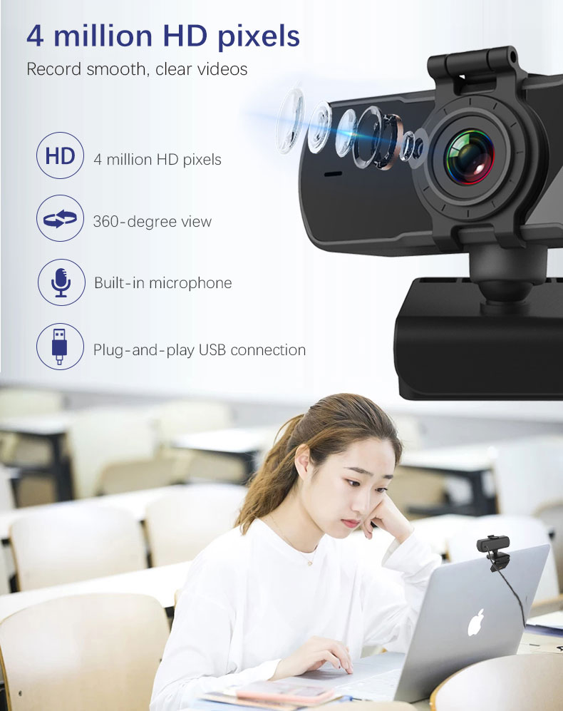 Webcam 2K Full HD 1080P Web Camera Autofocus With Microphone | TechTonic® - Stringspeed