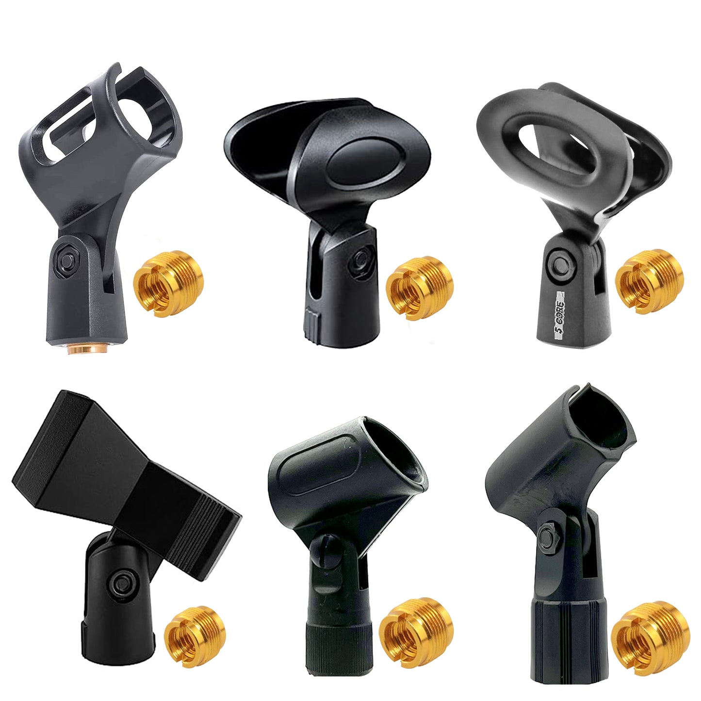 6PCS Microphone Clip Holder with Nut Adapters 5/8" to 3/8" | EastTone® - Stringspeed