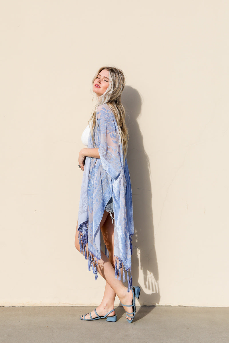 Velvet Mesh Tapestry Kimono | CozyCouture® - Stringspeed