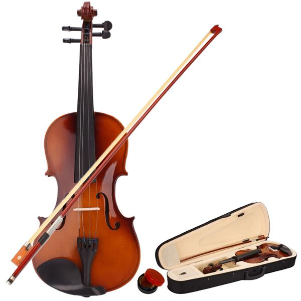 4/4 Acoustic Violin Case Bow Rosin Natural - Stringspeed