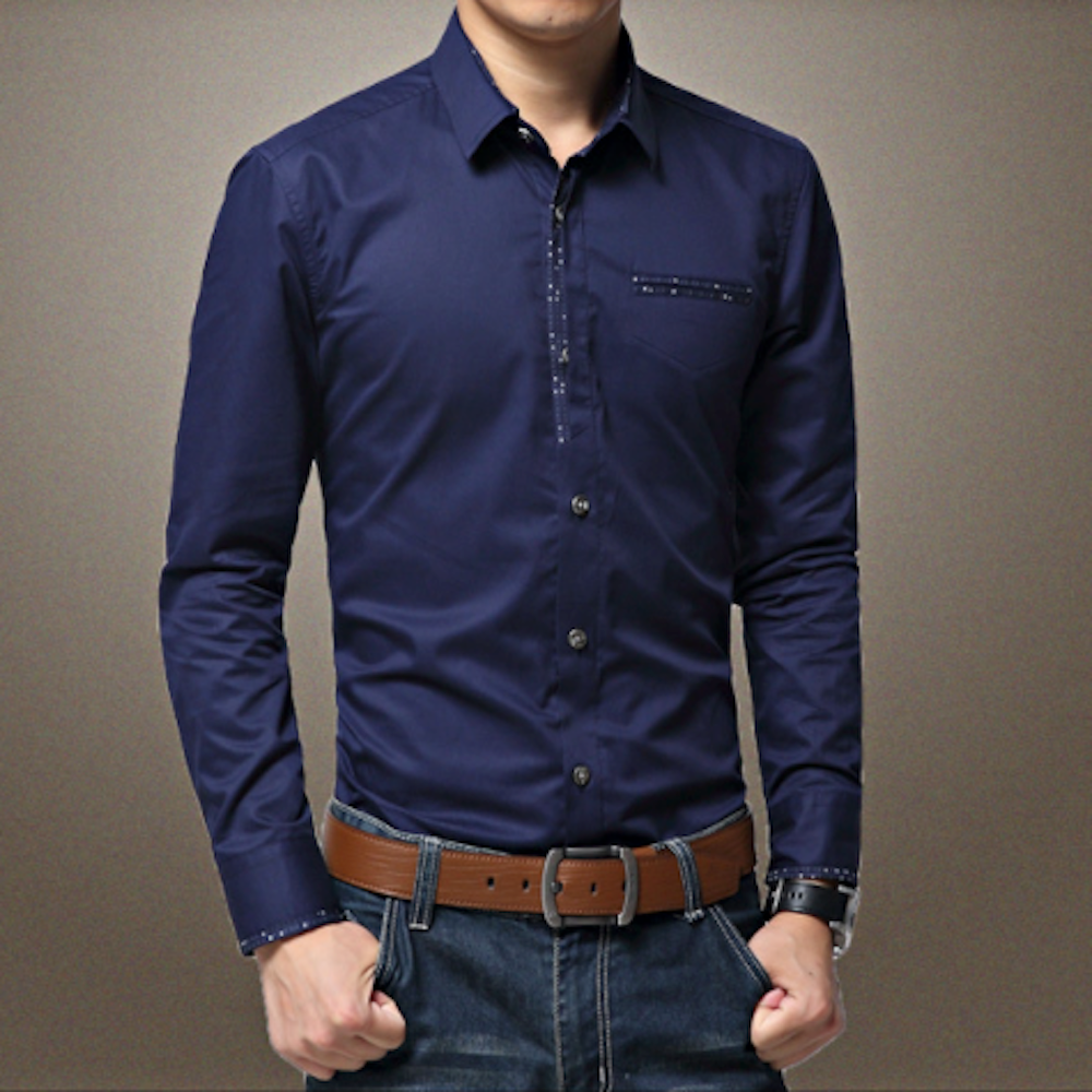 Mens Shirt with Contrasting Pocket and Cuff Details | BespokeBrothers® - Stringspeed