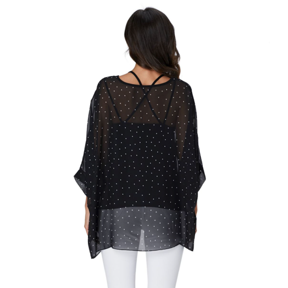 Polkadot Chiffon Tunic Top | CozyCouture® - Stringspeed