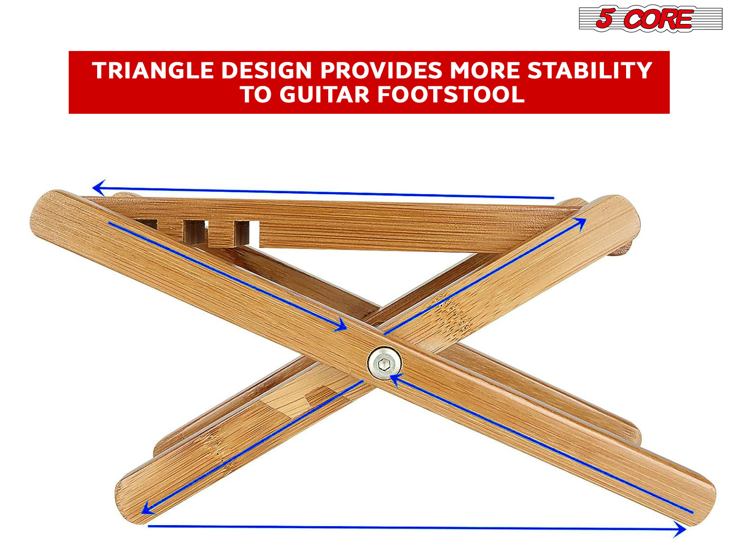Wood Guitar Footstool 3-Position Adjustable | EastTone® - Stringspeed
