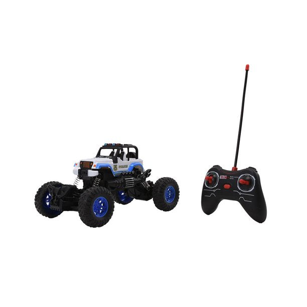 27MHZ 4CH Remote Control Police Crawler With Lights 1/18 Scale | TechTonic® - Stringspeed