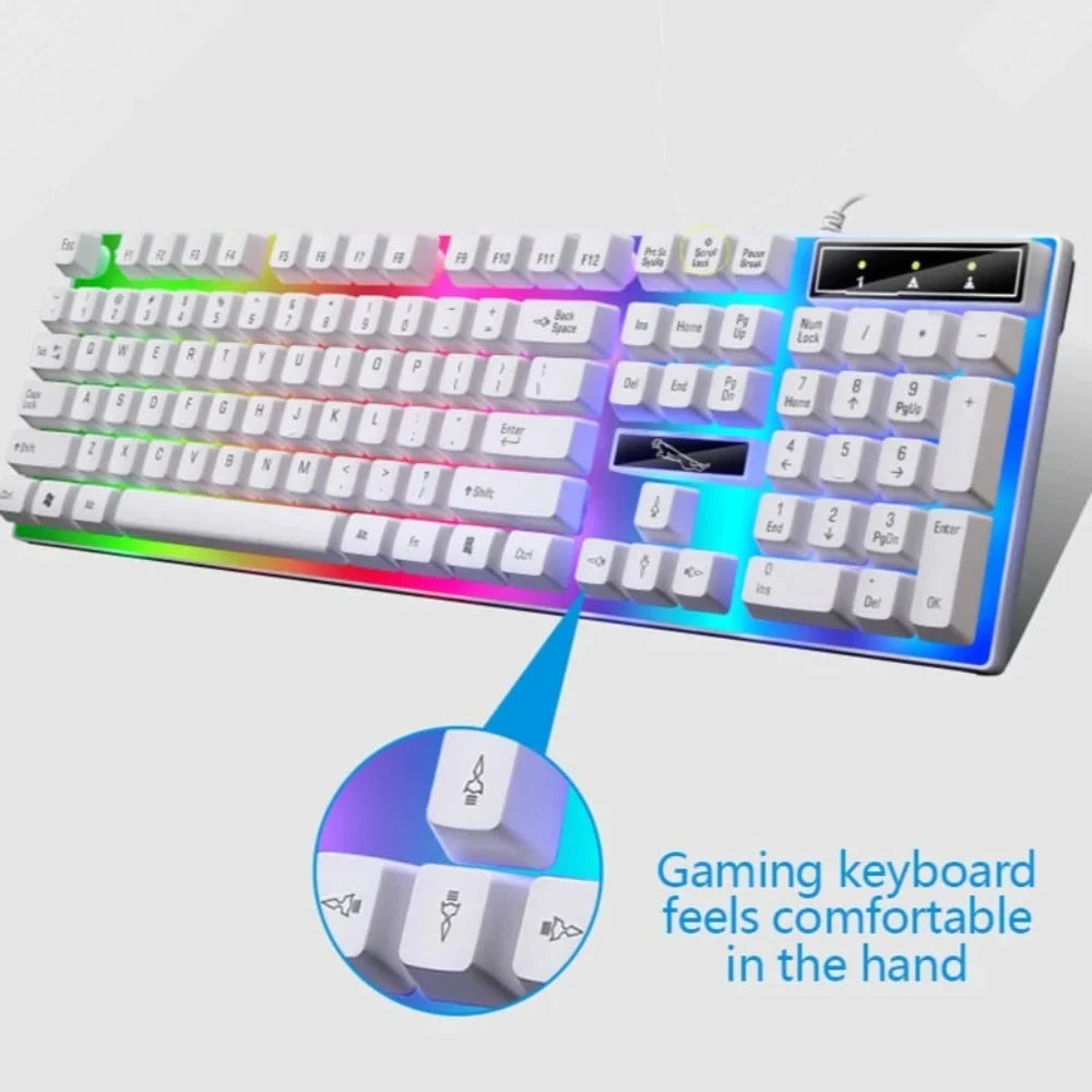 Ninja Dragons White Knight Gaming Keyboard and Mouse Set | TechTonic® - Stringspeed