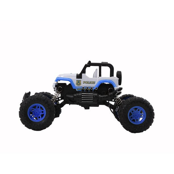 27MHZ 4CH Remote Control Police Crawler With Lights 1/18 Scale | TechTonic® - Stringspeed