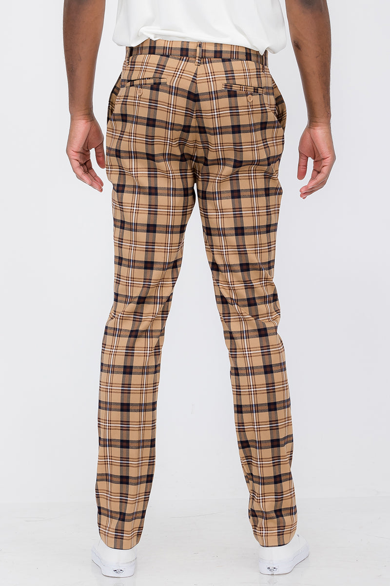 Plaid Slim Fit Trouser Pants | BespokeBrothers® - Stringspeed