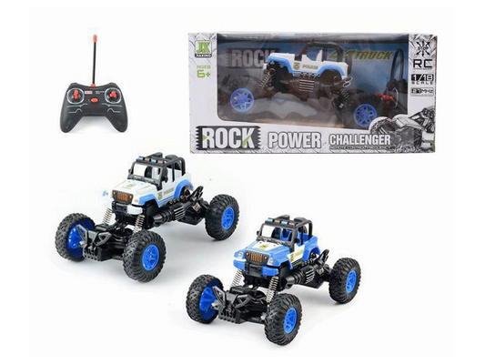 27MHZ 4CH Remote Control Police Crawler With Lights 1/18 Scale | TechTonic® - Stringspeed