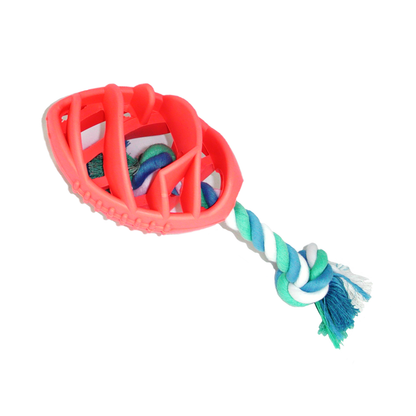 Rubber Football Dog Chew Toy with Tug Rope | PetPals® - Stringspeed