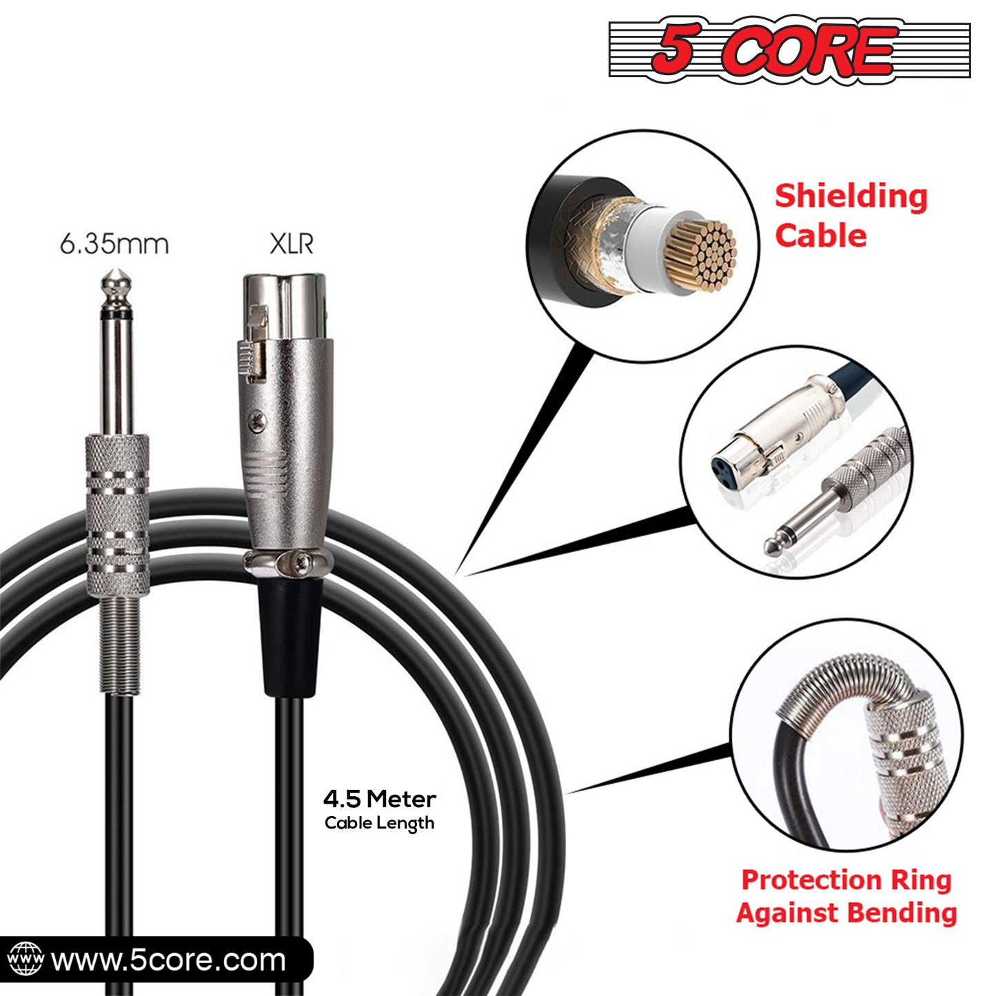 Dynamic Microphone W/ 3-pin XLR Connector | EastTone® - Stringspeed