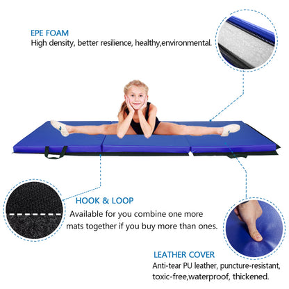 55"x24"x1.2" Tri-fold Gymnastics Yoga Mat with Hand Buckle | ERGOHeal® - Stringspeed