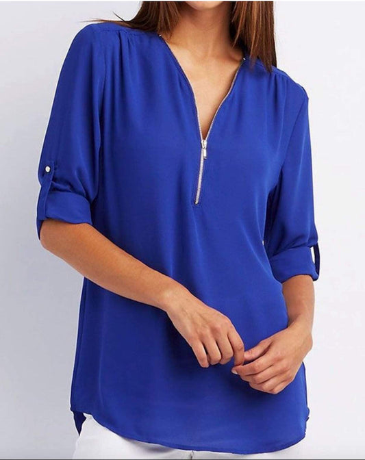 Womens V Neck Blouse | CozyCouture® - Stringspeed