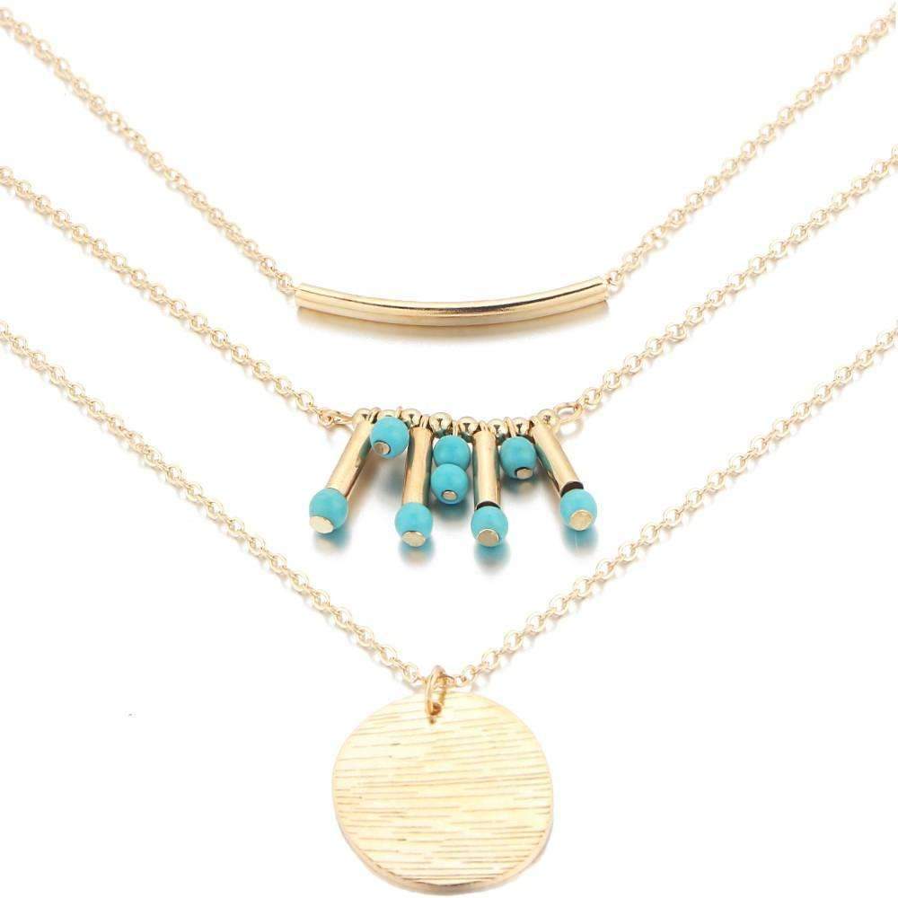 Turquoise Multilayer Necklace |CozyCouture® - Stringspeed