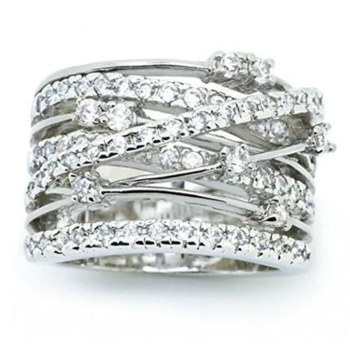 Crystal Crossover Ring | CozyCouture® - Stringspeed
