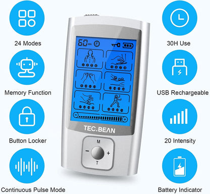 24 Modes Rechargeable TENS Unit | TechTonic® - Stringspeed