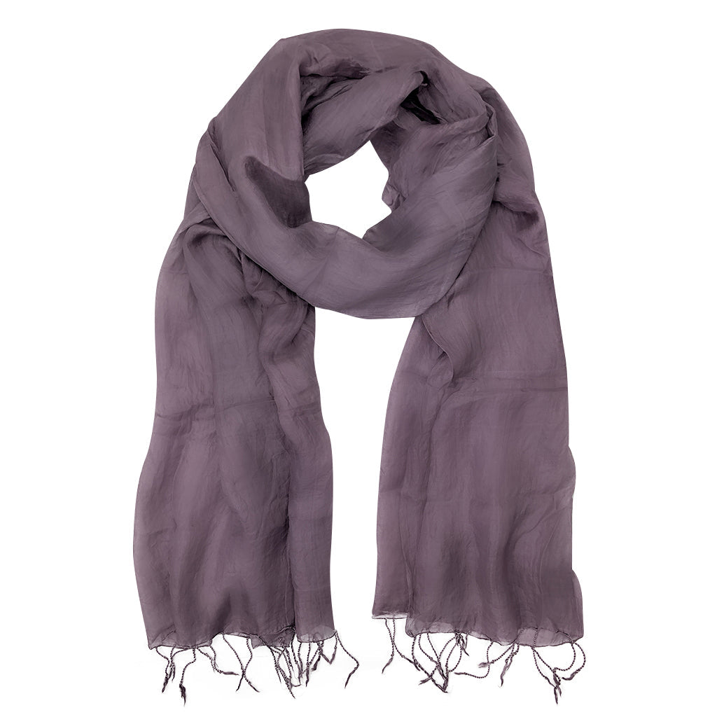 Plum Khmer Silk Scarf | CozyCouture® - Stringspeed