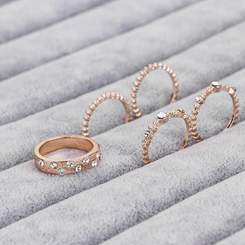 Five Piece Rose Gold Ring Set | CozyCouture® - Stringspeed