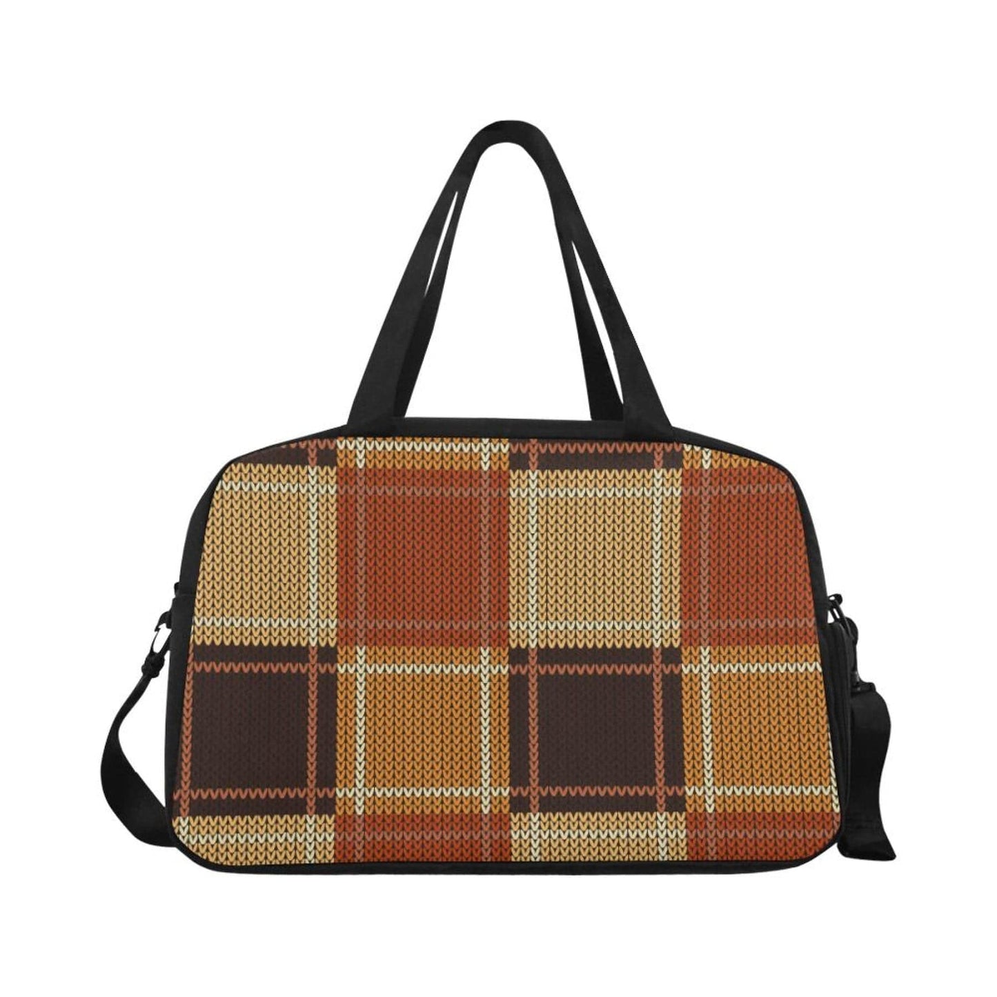 Checkered bag | Travel |Brown & Beige | CozyCouture® - Stringspeed