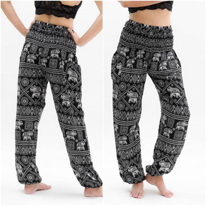 Black ELEPHANT Pants Women Boho Pants Hippie Pants Yoga | CozyCouture® - Stringspeed