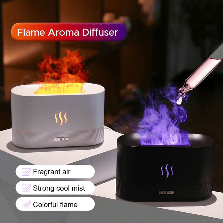 LED Flame Humidifier | Aroma Diffuser| TechTonic® - Stringspeed