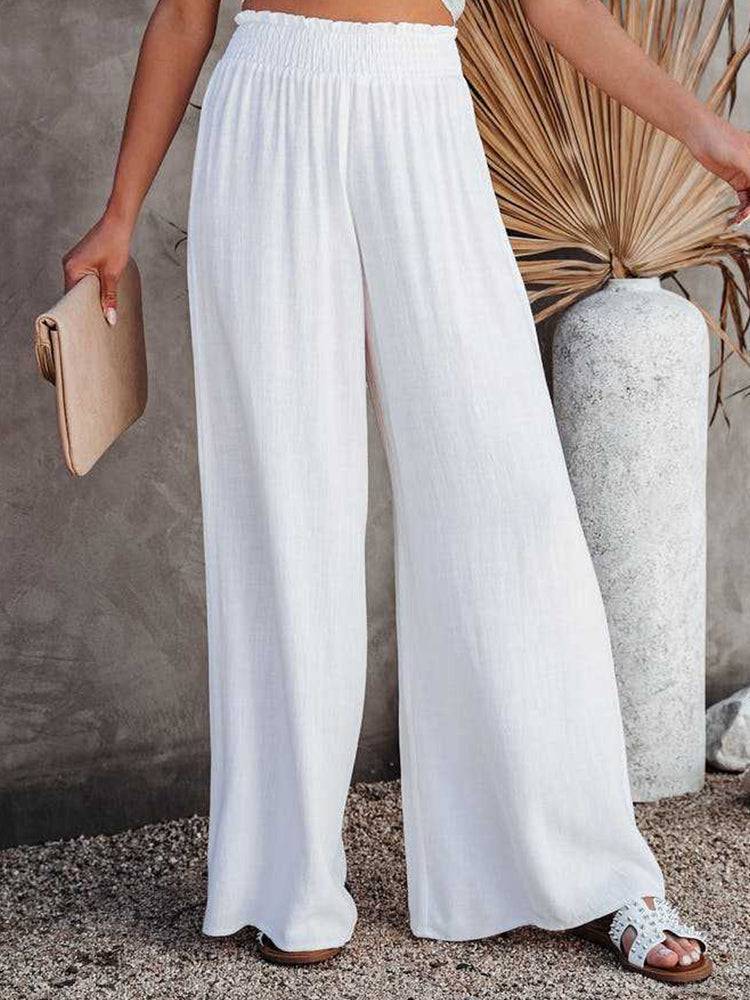 Wide Leg Pants | Elastic Waist | CozyCouture® - Stringspeed