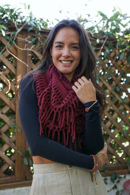 Chenille Tassel Infinity Scarf | CozyCouture® - Stringspeed