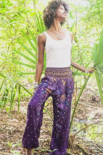 Purple Peacock Harem Pants | CozyCouture®