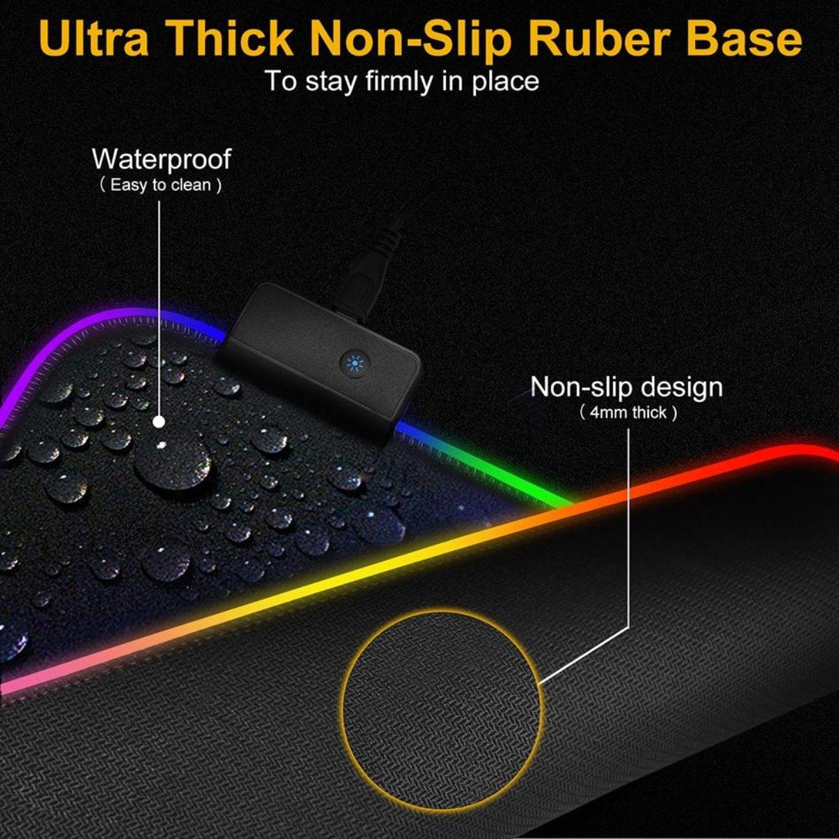 Ninja Dragons RGB Gaming 1 Touch Light Up Mouse Pad - Large Size | TechTonic® - Stringspeed
