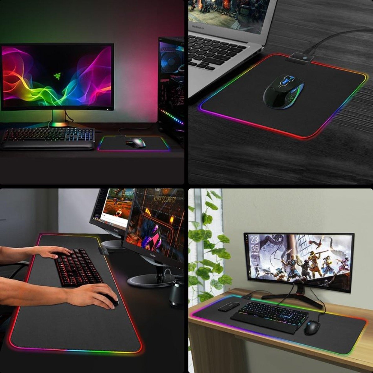 Ninja Dragons RGB Gaming 1 Touch Light Up Mouse Pad - Large Size | TechTonic® - Stringspeed